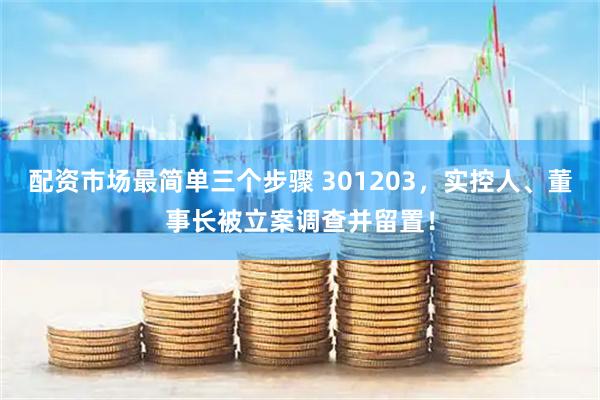 配资市场最简单三个步骤 301203，实控人、董事长被立案调查并留置！